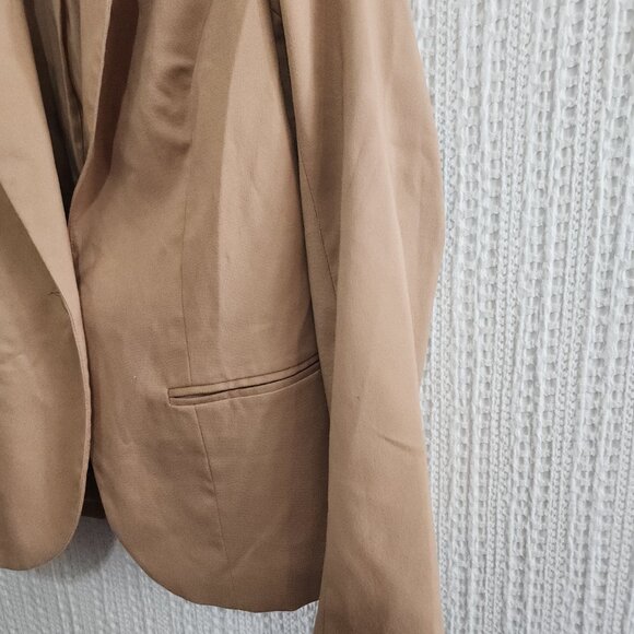 Vintage Blair Women's Tan One Button Blazer Jacket Size 10 - Picture 9 of 13